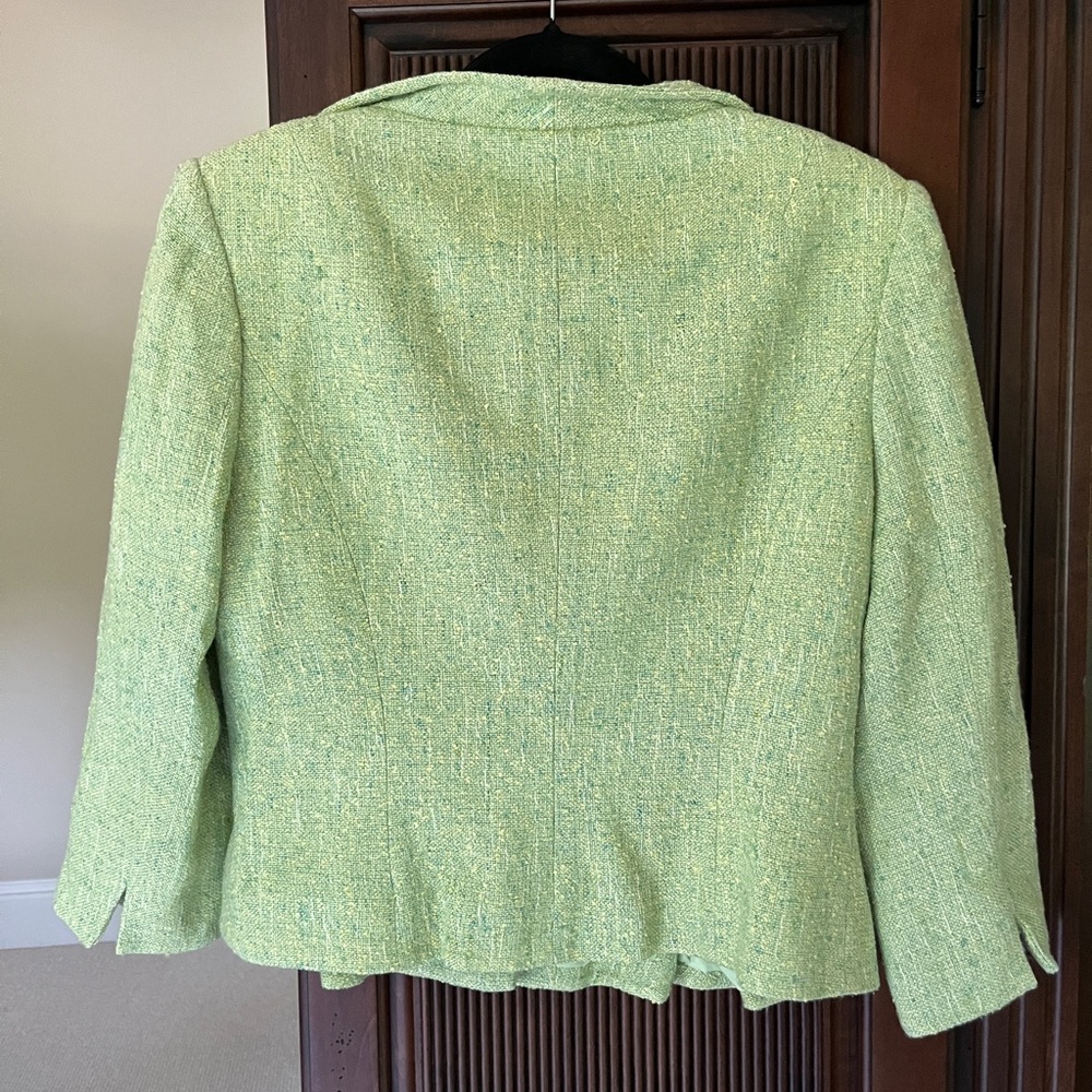 Kay Under New York Linen Silk Blazer Green size 12 - Picture 5 of 14